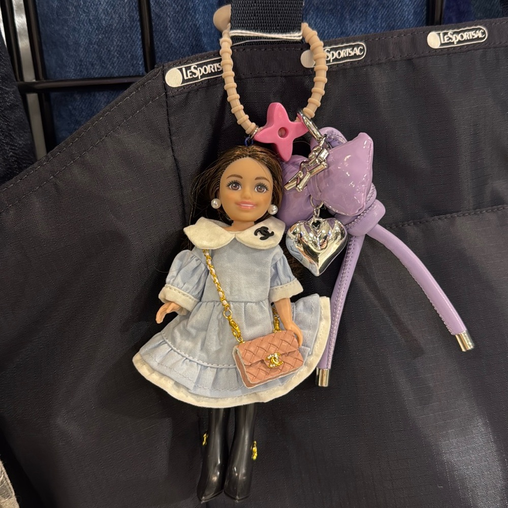 Barbie keychain bag charm